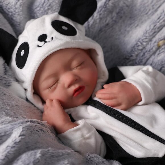 16 Inch Realistic Full Silicone Body Brown Baby Girl Doll 4Lb Weighted Real Doll - Picture 5 of 8